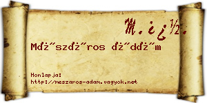 Mészáros Ádám névjegykártya