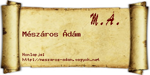 Mészáros Ádám névjegykártya